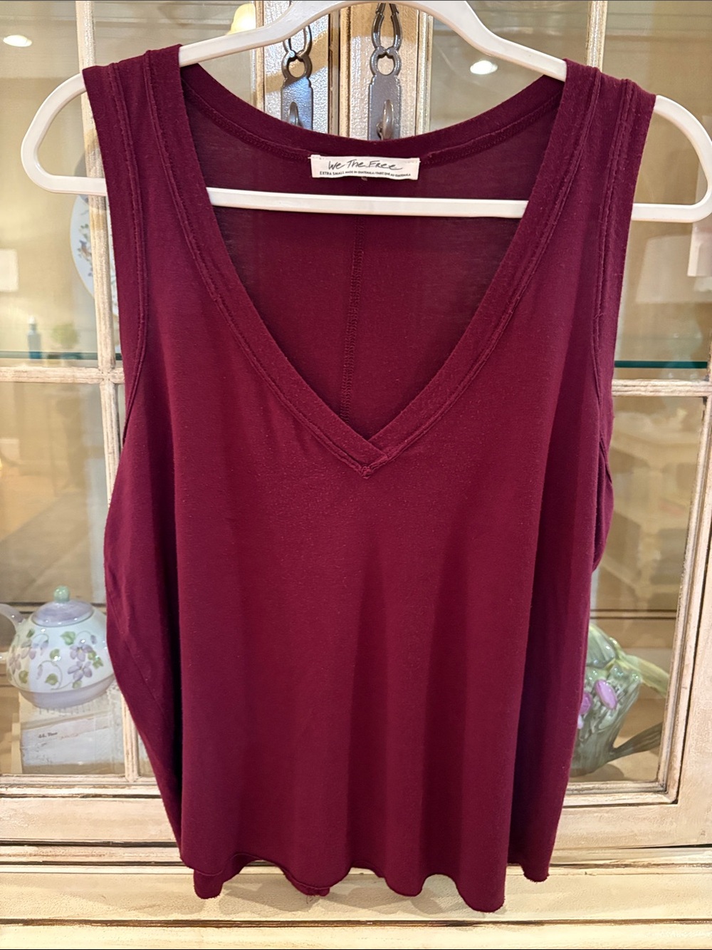 We The Free by Free People Moon Dance Tank Top - Burgundy (Ox Blood)